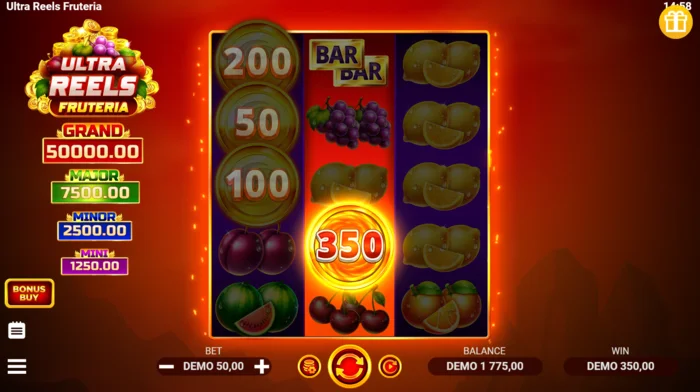 Ultra Reels Fruteria – mince Coin Collect s hodnotami